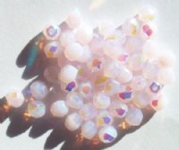 50 6mm Faceted Light Pink Opal AB Beads
